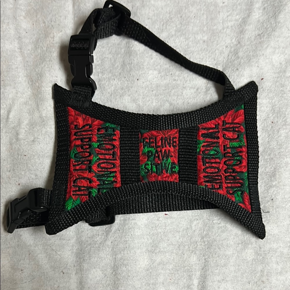 Emotional Support Cat Harness - Black and Red